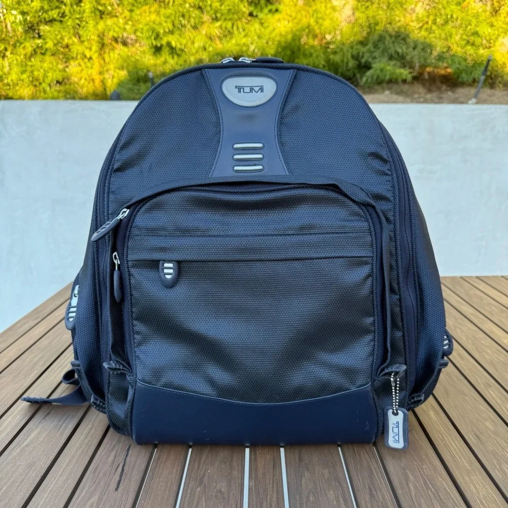 Tumi T-Tech Laptop‎ Backpack Navy Blue Ballistic Nylon Commuter Bag 522MB